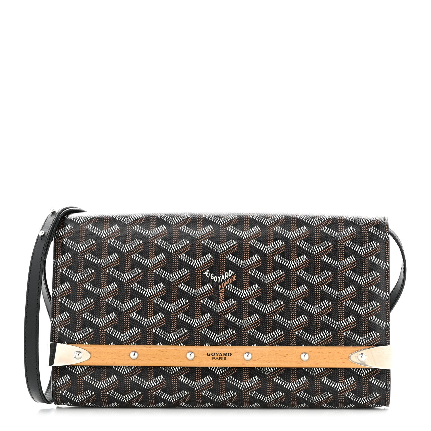 Goyard Goyardine Monte Carlo Bois Clutch With Strap Black 1 of 10