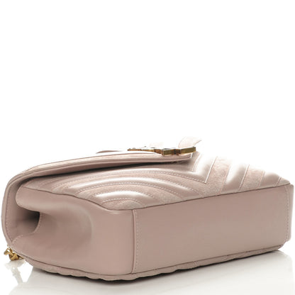 Saint Laurent Calfskin Suede Matelasse Chevron Medium Monogram College Bag Rose Poudre 4 of 9