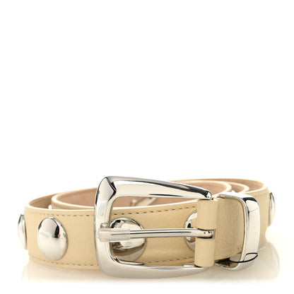Khaite Calfskin Studded Benny Belt 80 32 Dark Ivory 1 of 6