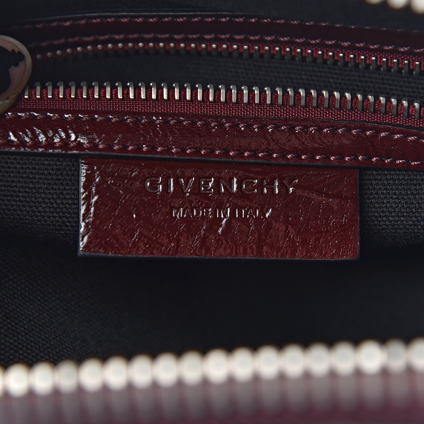 Crinkled Patent Deerskin Small Antigona Aubergine