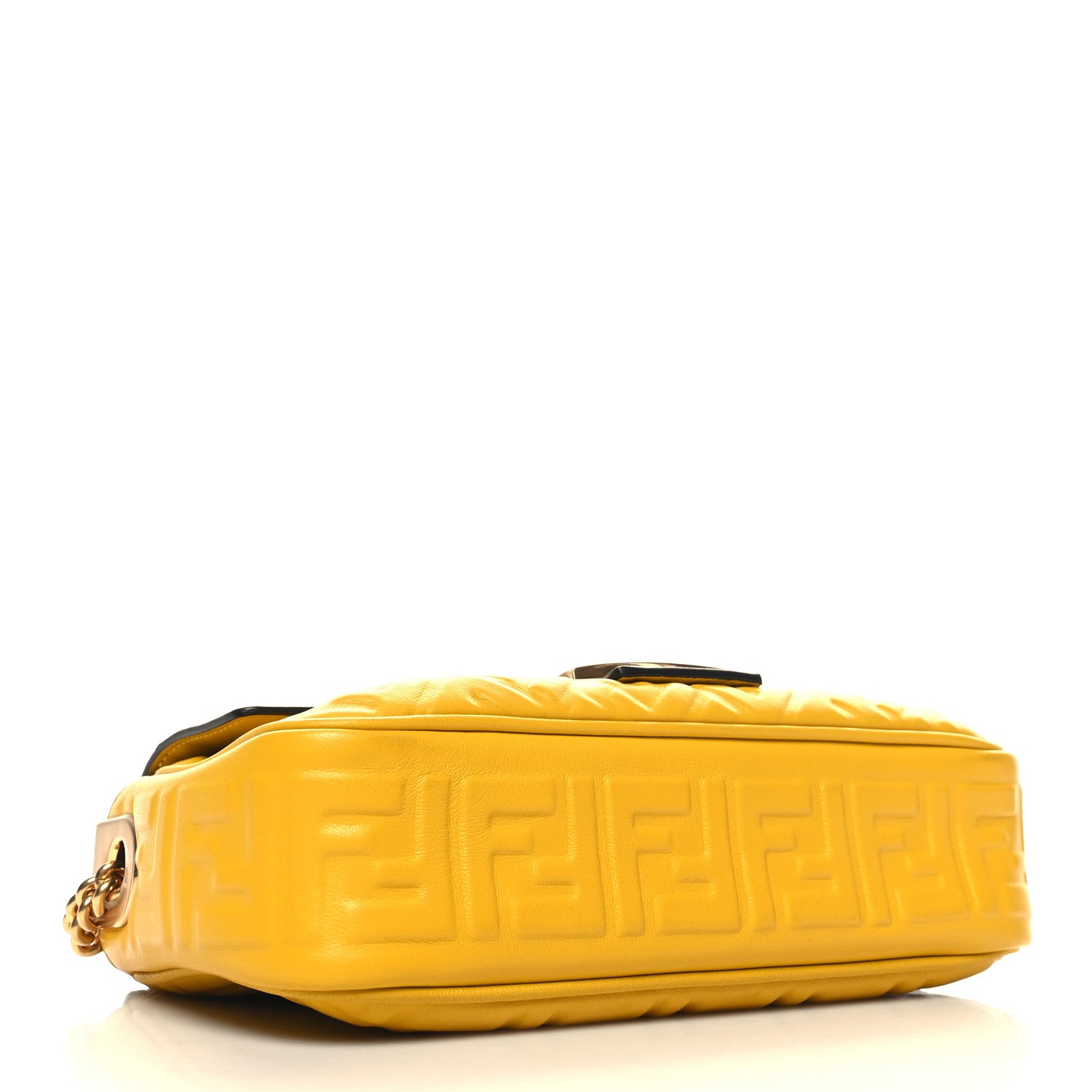 Fendi Nappa Small FF Embossed Midi Chain Baguette Mimosa 4 of 10