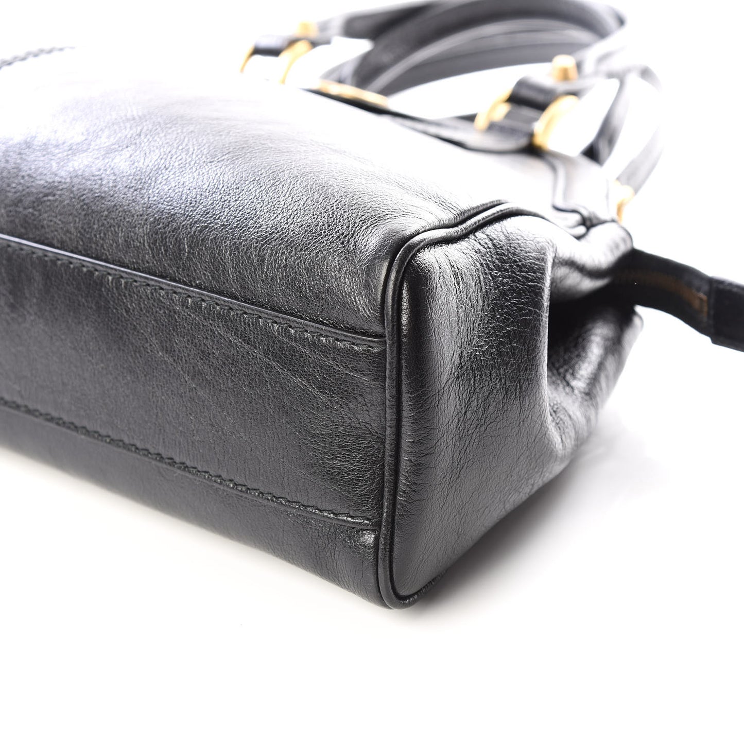 Calfskin Medium Re(Belle) Top Handle Bag Black