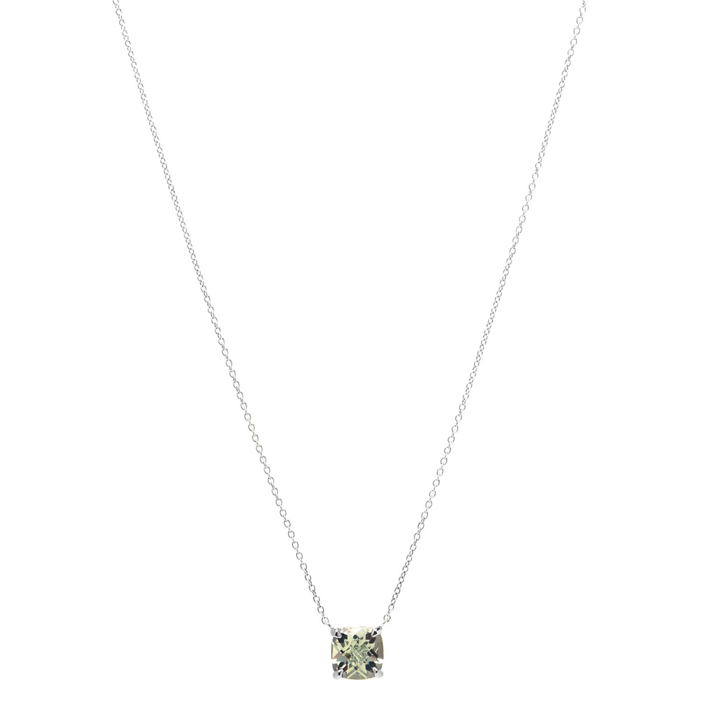 Sterling Silver Prasiolite Sparklers Pendant Necklace