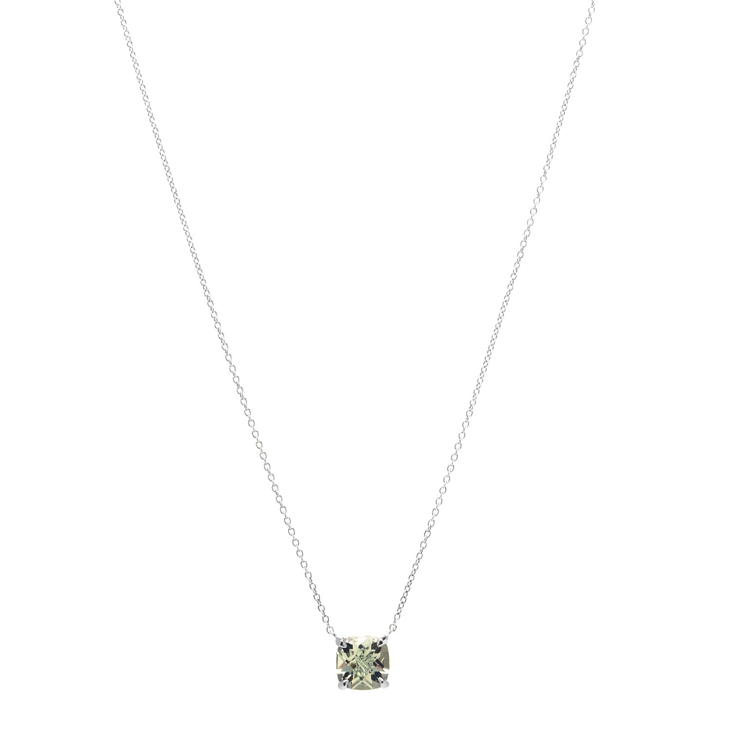 Tiffany Sterling Silver Prasiolite Sparklers Pendant Necklace 1 of 4