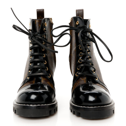 Louis Vuitton Patent Calfskin Monogram Star Trail Ankle Boots 39.5 Black 3 of 8