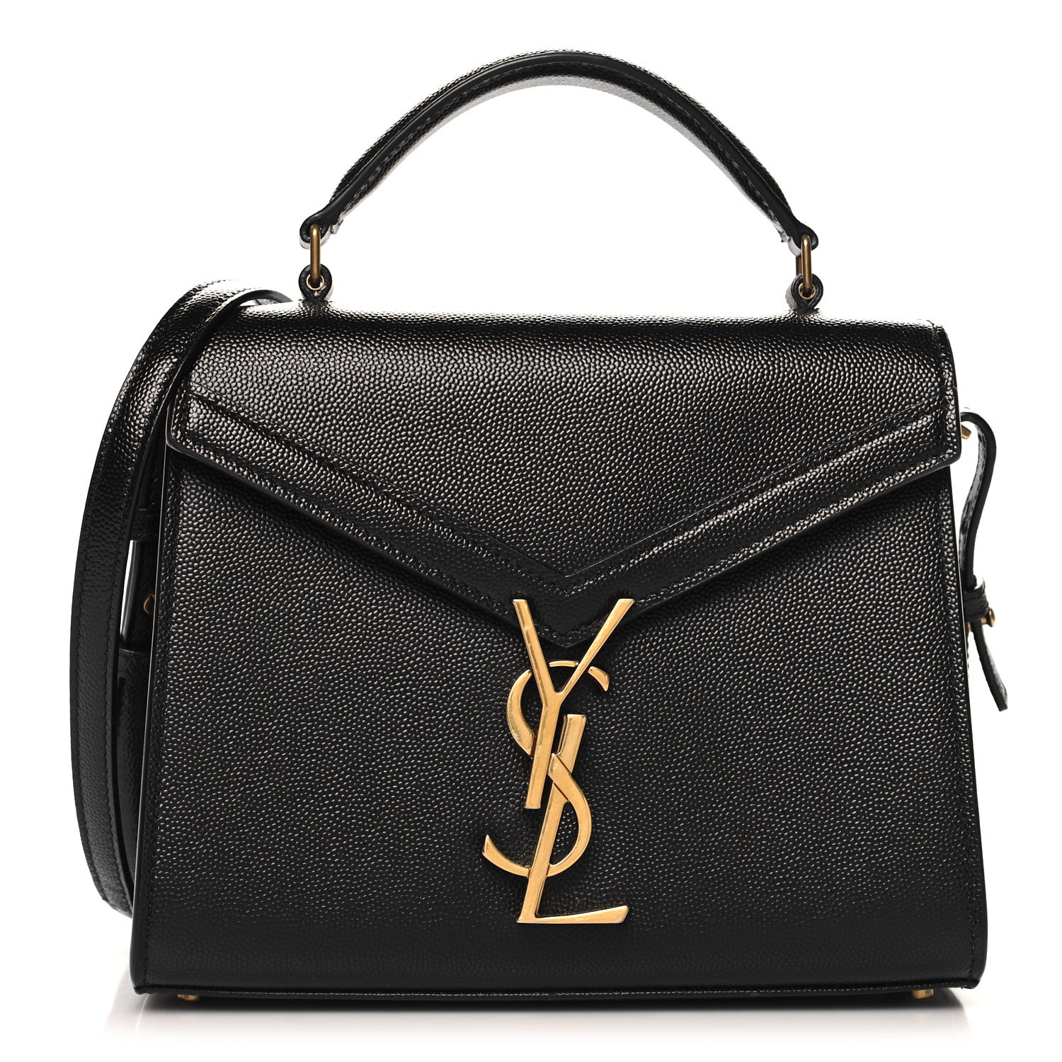 Saint Laurent Grain de Poudre Mini Classic Monogram Cassandra Top Handle Black 1 of 11