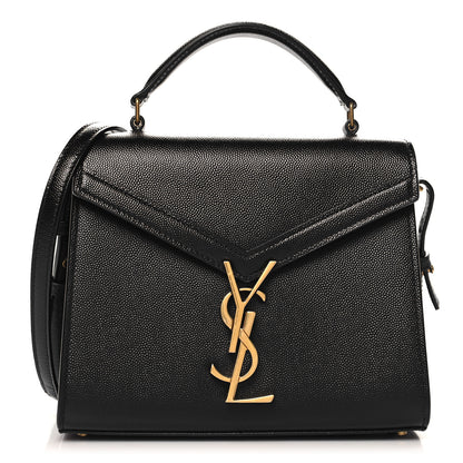 Saint Laurent Grain de Poudre Mini Classic Monogram Cassandra Top Handle Black 1 of 11