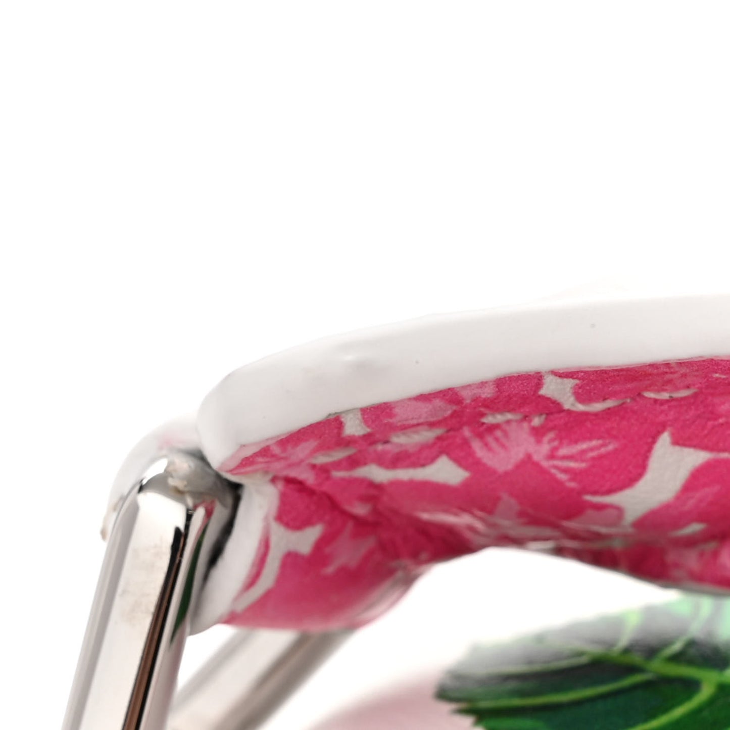 Satin Calfskin Flower Print Mini Puzzle Edge Bag White Multicolor