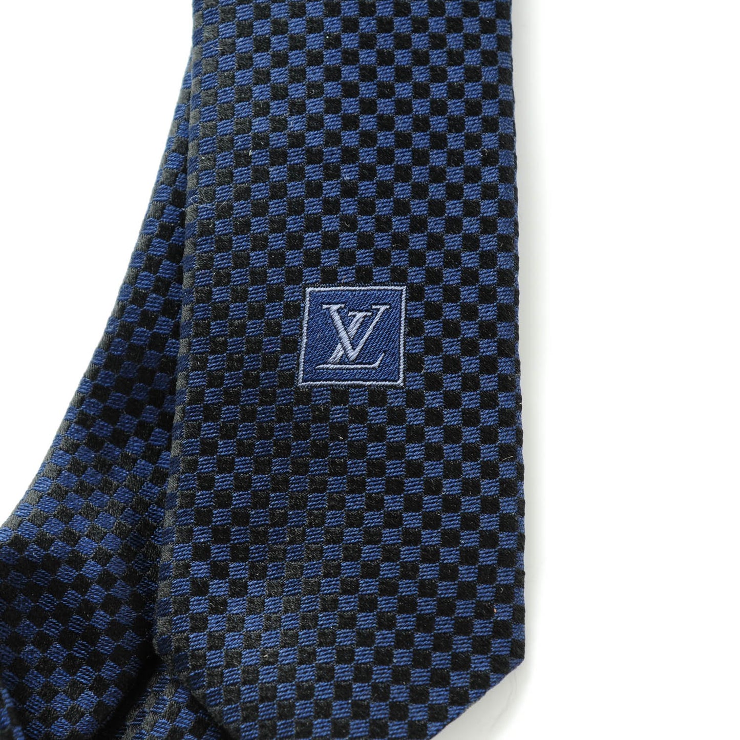 Damier Mens Neck Tie Blue