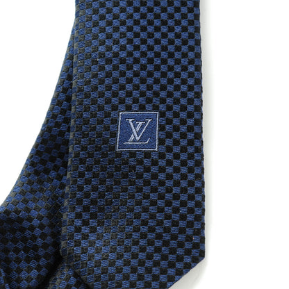 Louis Vuitton Damier Mens Neck Tie Blue 5 of 5