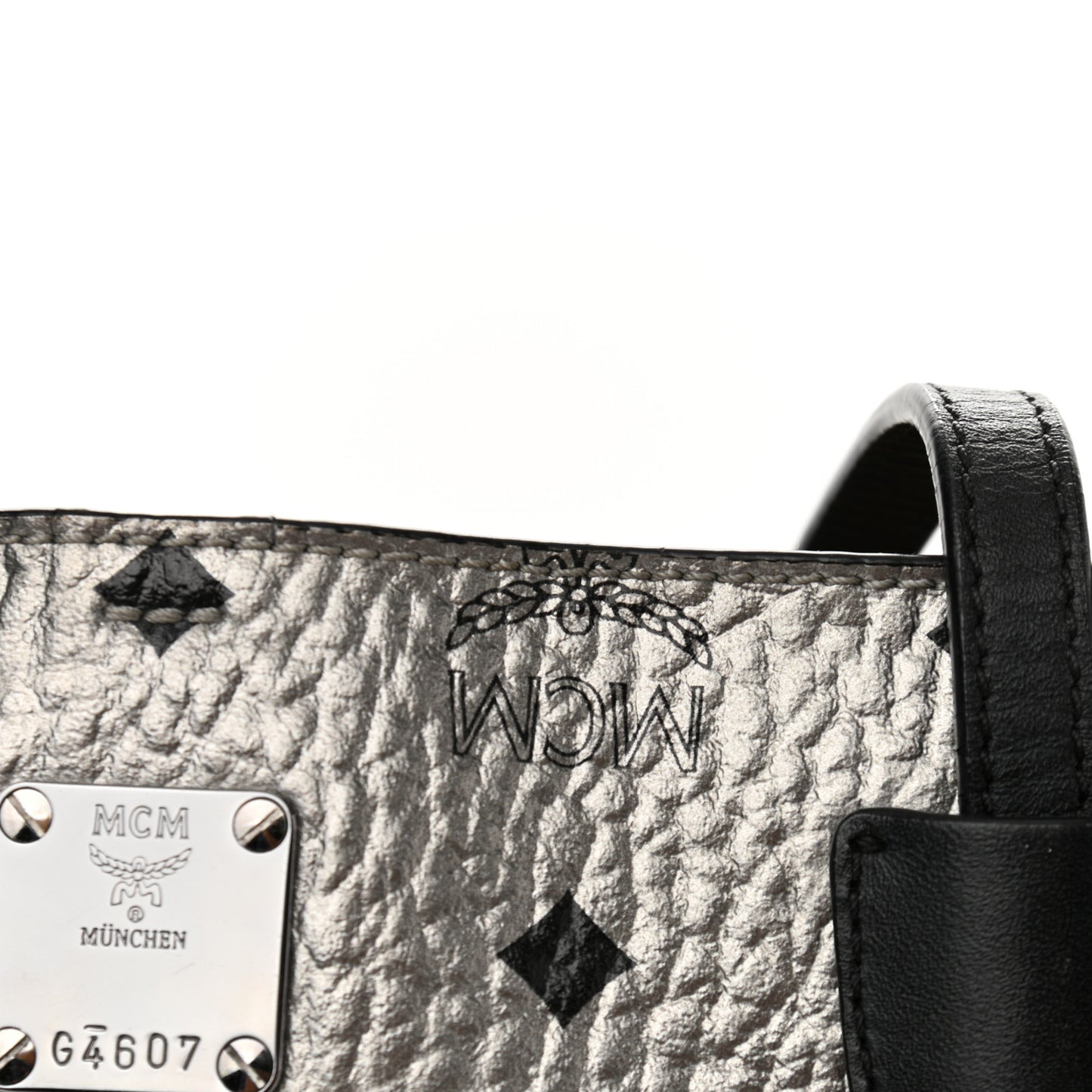 Metallic Visetos Medium Shopper Tote Silver