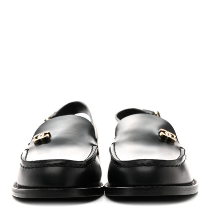 Chanel Calfskin Crystal Slingback Loafers 37 Black 3 of 10