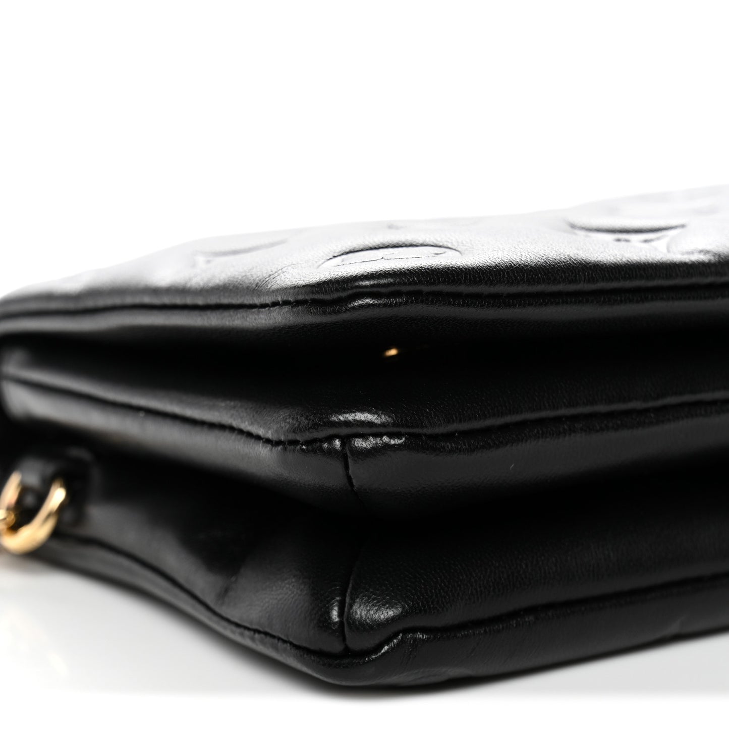 Lambskin Embossed Monogram Pochette Coussin Black