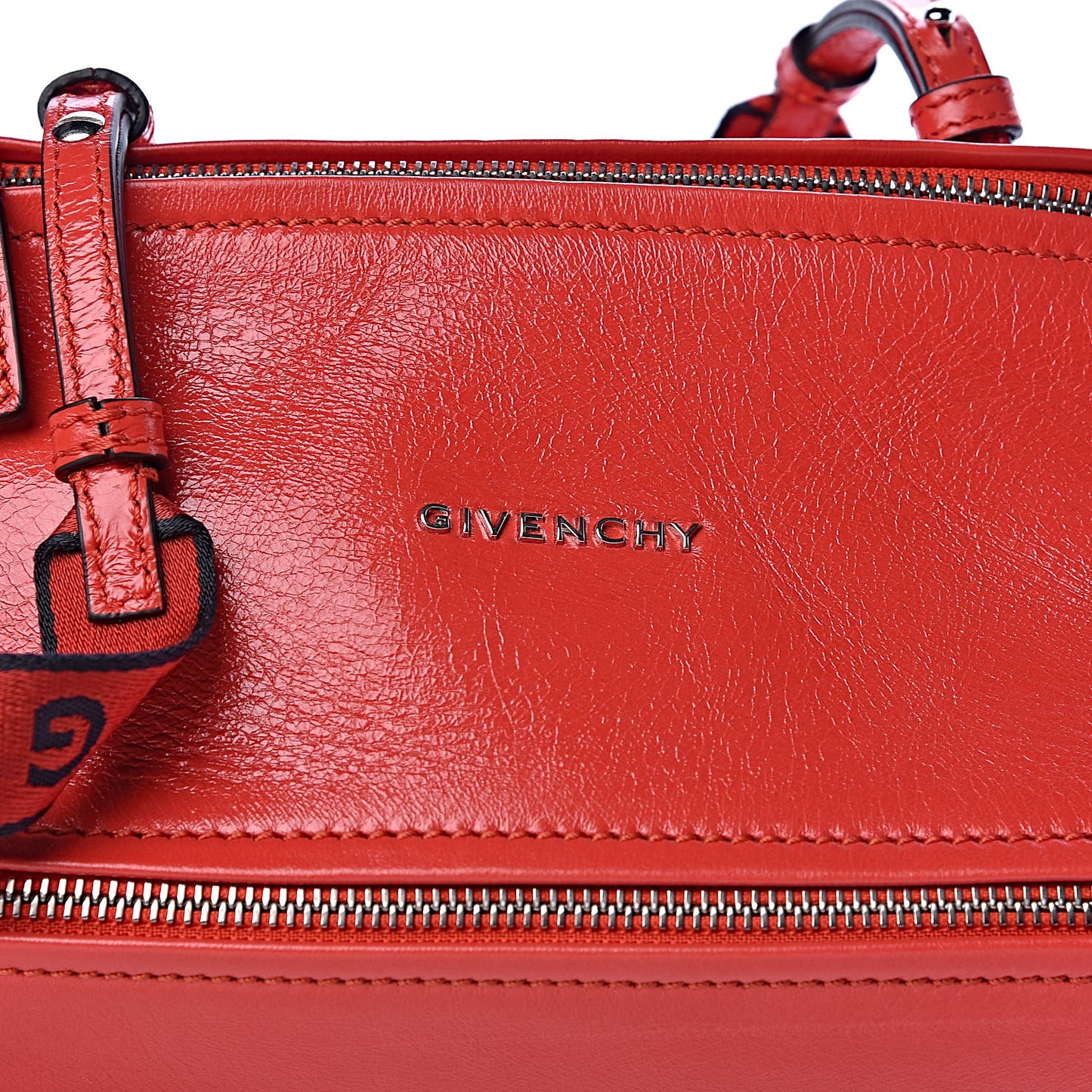 Patent Lambskin 4G Mini Pandora Pop Red