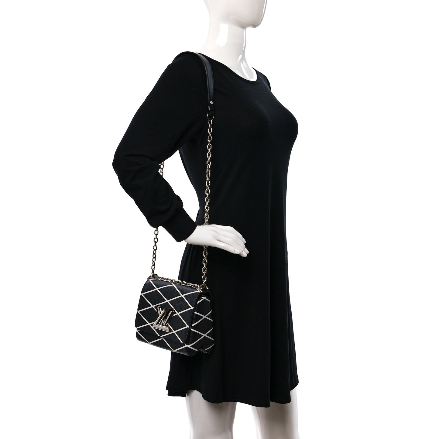 Epi Malletage Twist Shoulder Bag PM Black
