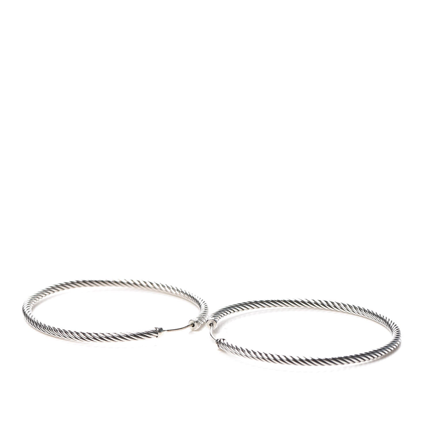 David Yurman Sterling Silver Extra Large Cable Classics Hoop Earrings 3 of 4