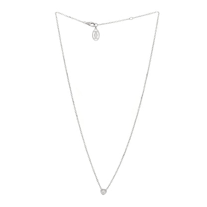 Cartier 18K White Gold Diamond D'Amour Heart Pendant Necklace 3 of 4