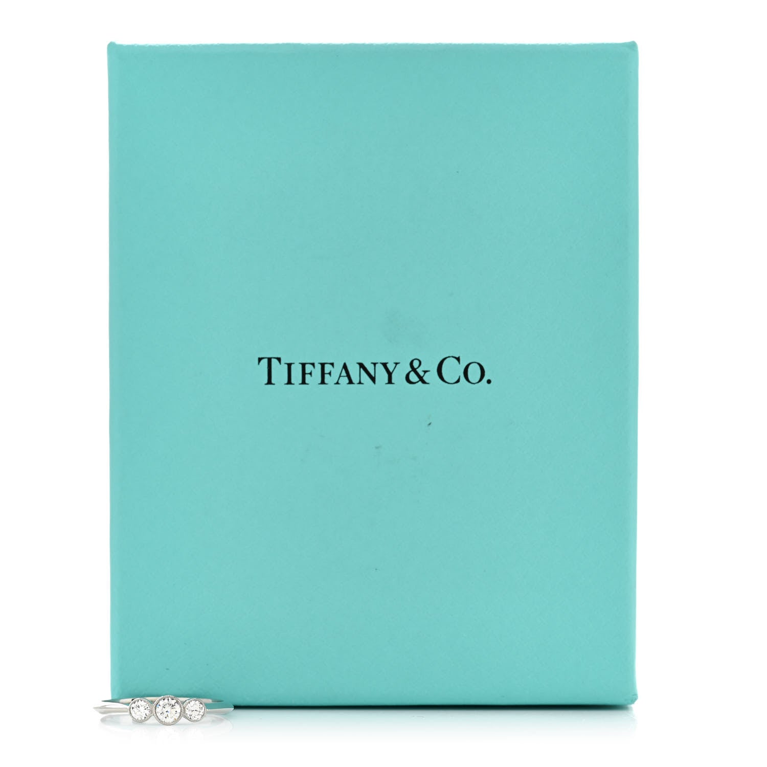 Tiffany Platinum Diamond Three Stone Milgrain Ring 54 7 5 of 5