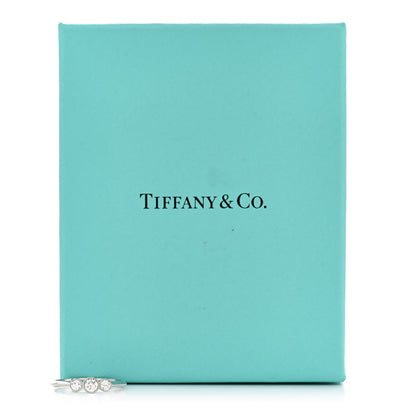 Tiffany Platinum Diamond Three Stone Milgrain Ring 54 7 5 of 5