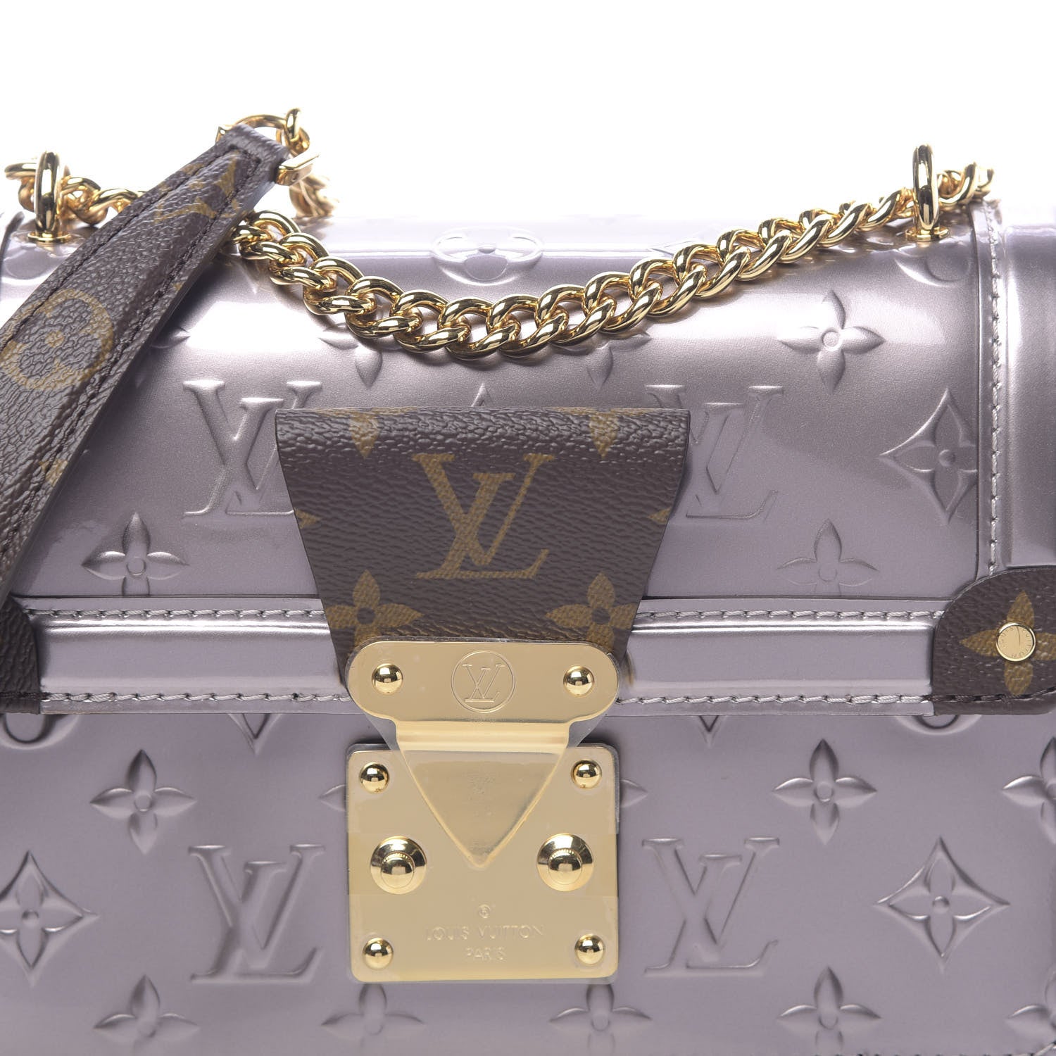 Louis Vuitton Vernis Epi Monogram Wynwood Metallic Taupe Grey 9 of 9