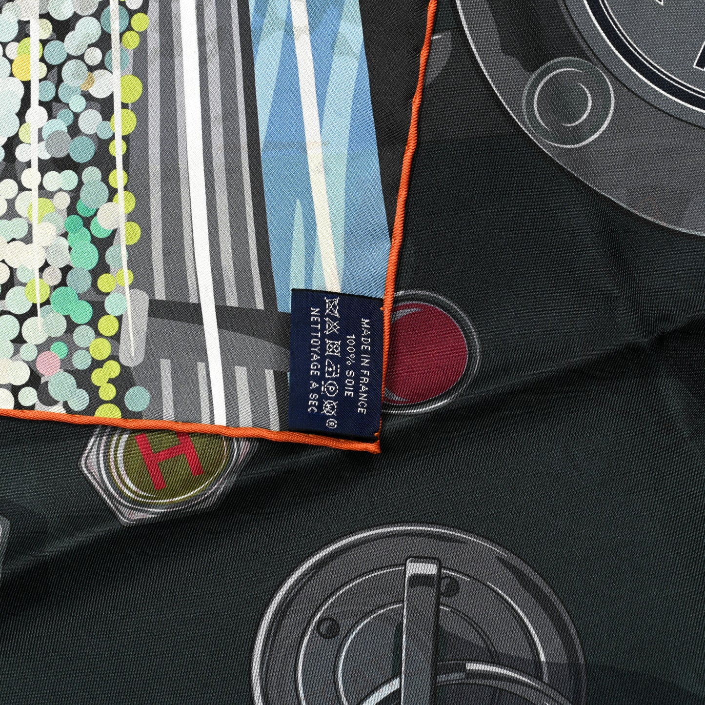 Silk Double Face Formula One Scarf 90 Vert De Gris Marine