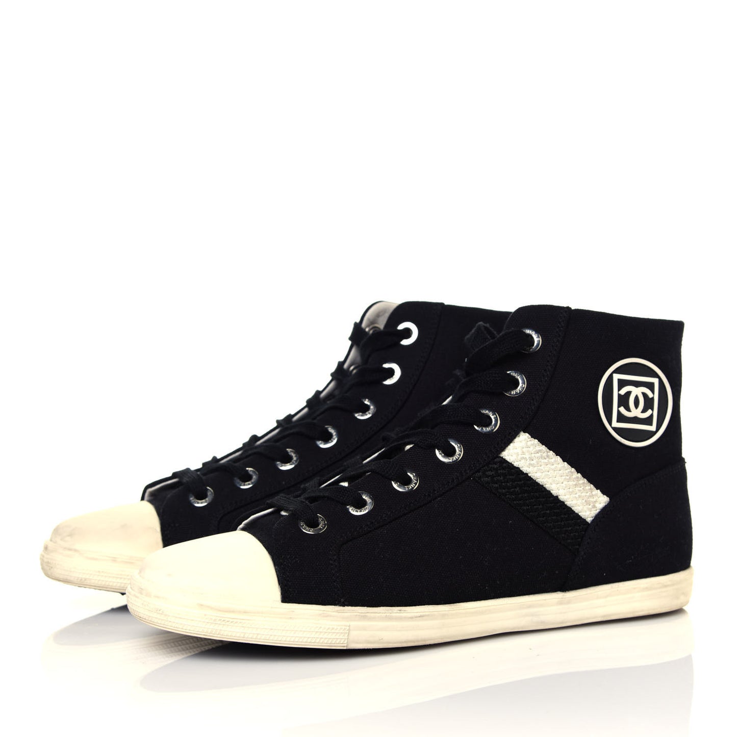 Canvas CC High Top Sneakers 38 Black White
