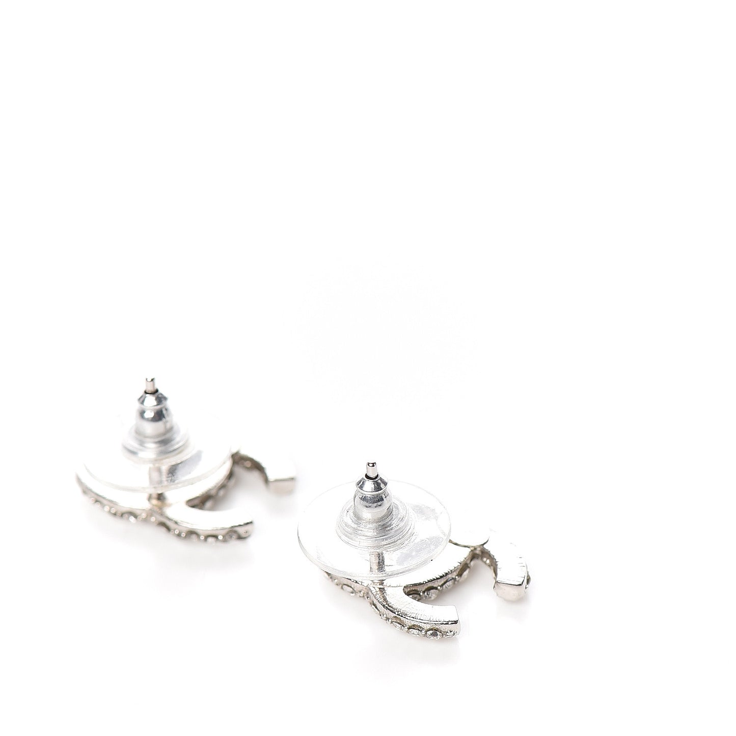 Crystal CC Earrings Silver