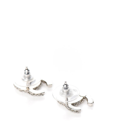 Chanel Crystal CC Earrings Silver 3 of 5