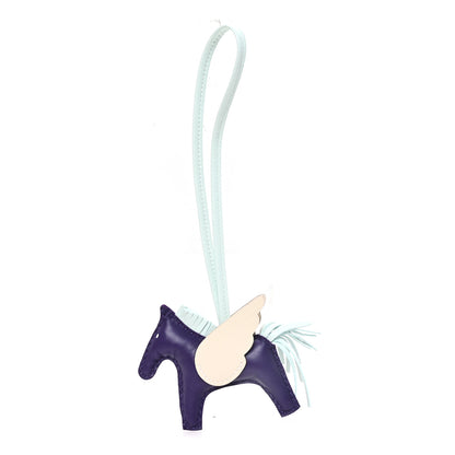 Hermes Milo Lambskin Grigri Rodeo Pegase Horse Bag Charm PM Purple Vert Peppermint Craie Purple Vert Peppermint Craie 1 of 5