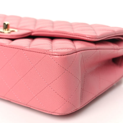 Chanel Caviar Quilted Medium Double Flap Pink 10 of 11