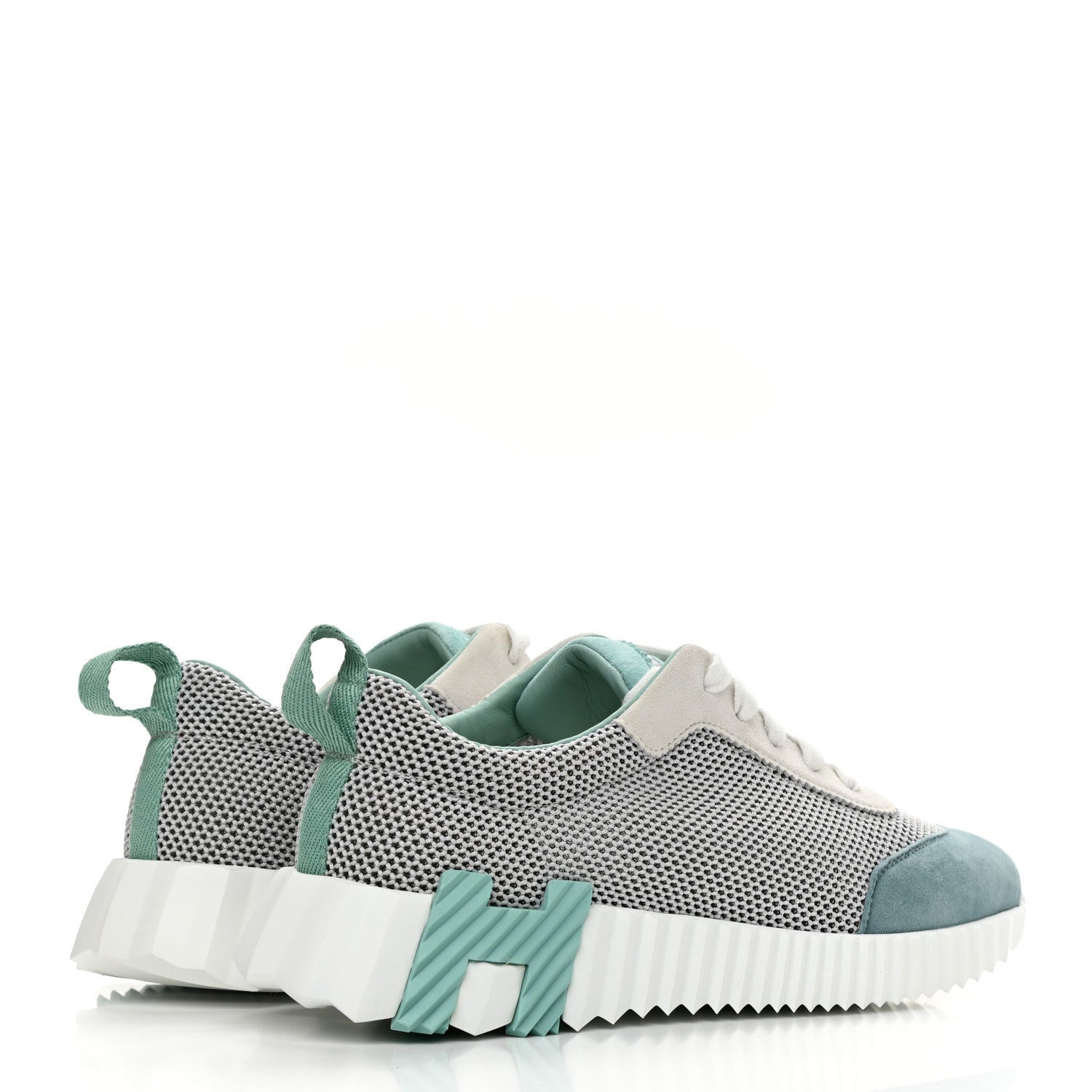 Hermes Air Mesh Suede Goatskin Bouncing Sneakers 36 Vert D'Eau 4 of 6