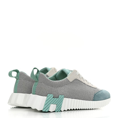 Hermes Air Mesh Suede Goatskin Bouncing Sneakers 36 Vert D'Eau 4 of 6