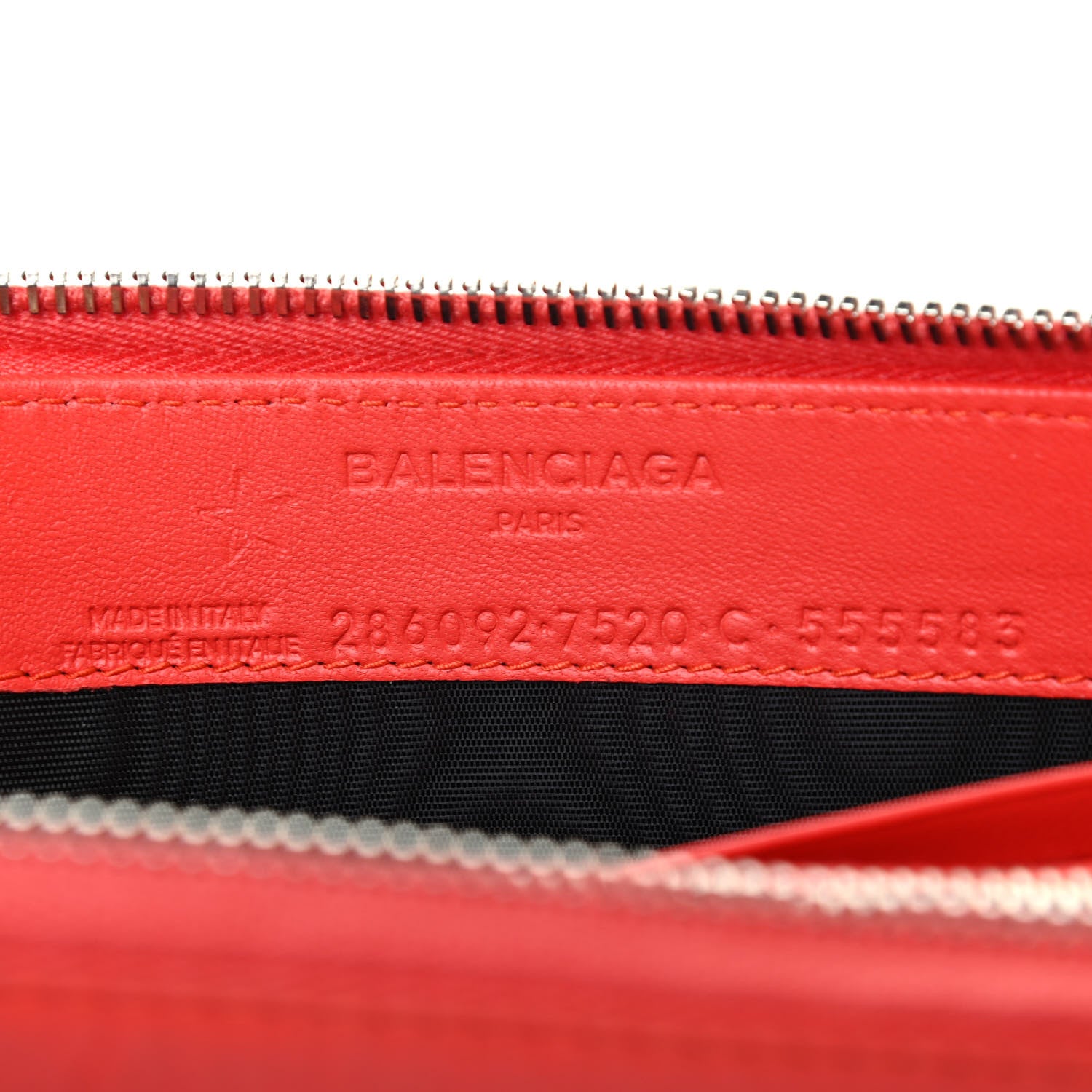Balenciaga Agneau Arena Nappa Glover Classic Continental Zip Around Wallet Fire Orange 5 of 5