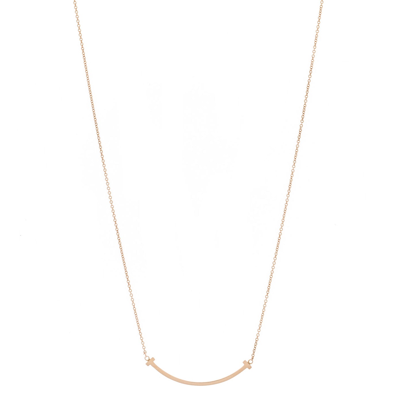 18K Rose Gold Small T Smile Pendant Necklace