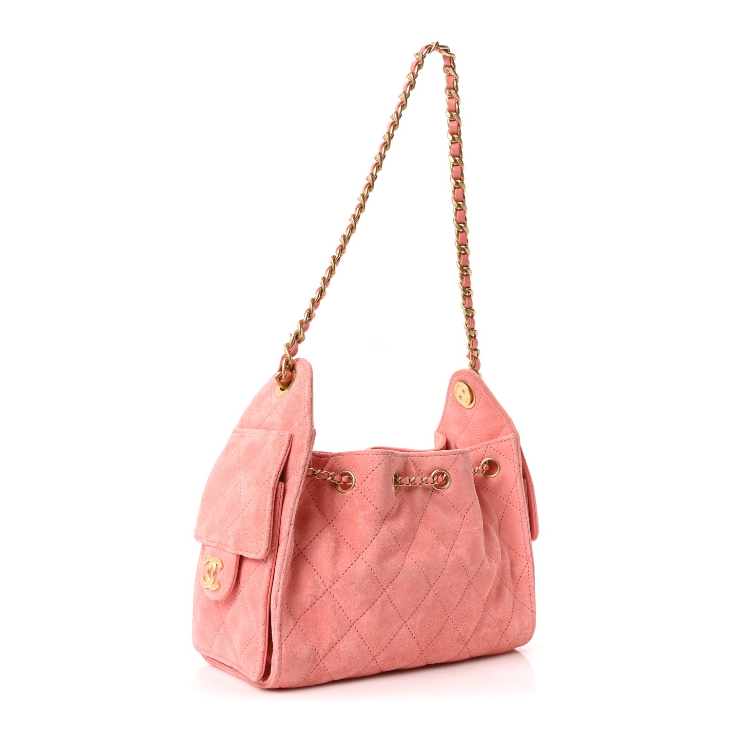 Chanel Suede Quilted Mini Chanel 25 Handbag Pink 3 of 11