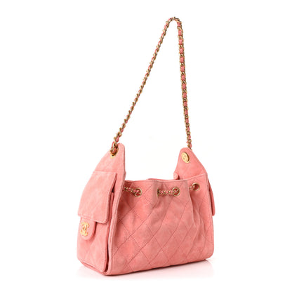 Chanel Suede Quilted Mini Chanel 25 Handbag Pink 3 of 11