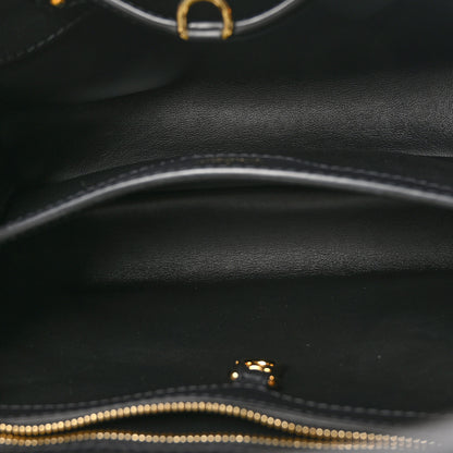 Louis Vuitton Raffia Calfskin Capucines MM Black Ecru 5 of 11