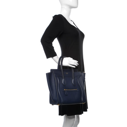 Celine Smooth Calfskin Micro Luggage Navy Blue 2 of 9