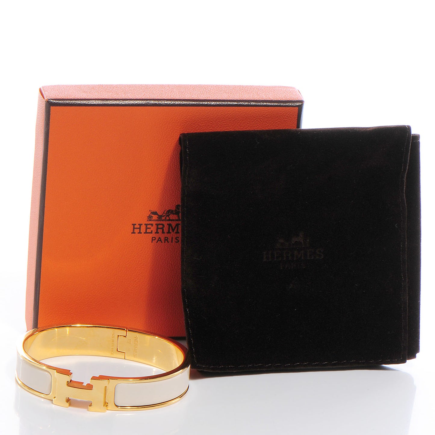 Enamel Narrow Clic Clac H Bracelet PM Creme