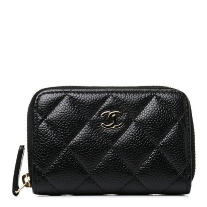 Chanel Caviar Quilted Zip Card Holder Black 1 of 8