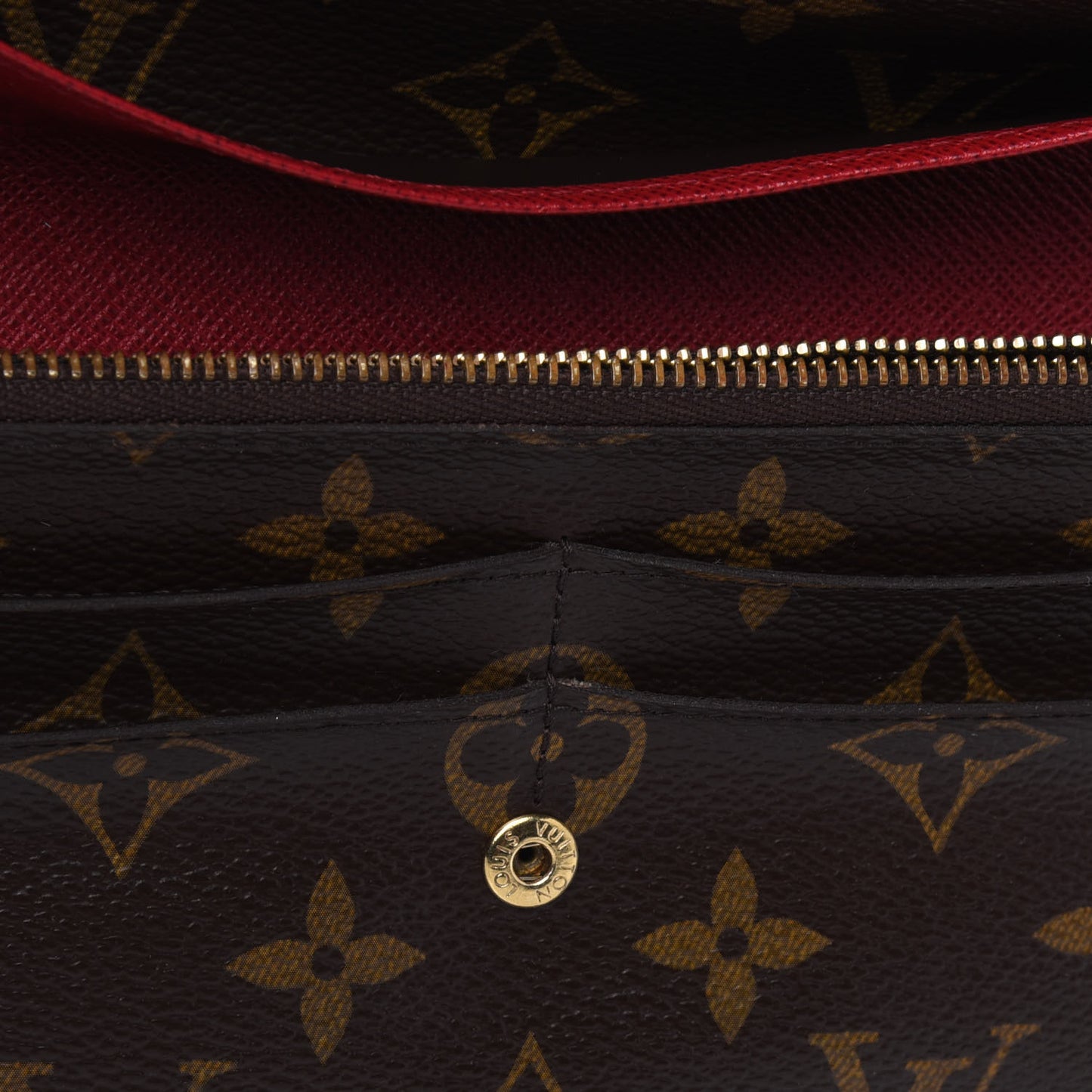 Monogram Emilie Wallet Red