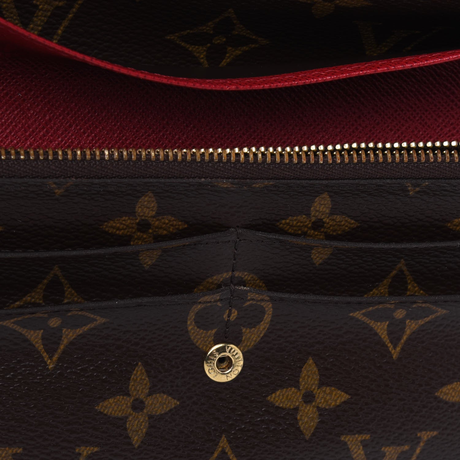 Louis Vuitton Monogram Emilie Wallet Red 6 of 6