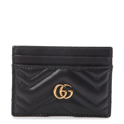 Gucci Calfskin Matelasse GG Marmont Card Holder Black 1 of 5