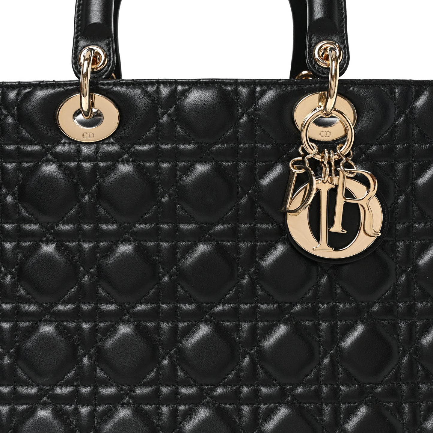 Lambskin Cannage Large Lady Dior Black