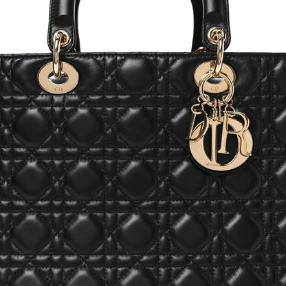 Christian Dior Lambskin Cannage Large Lady Dior Black 7 of 9