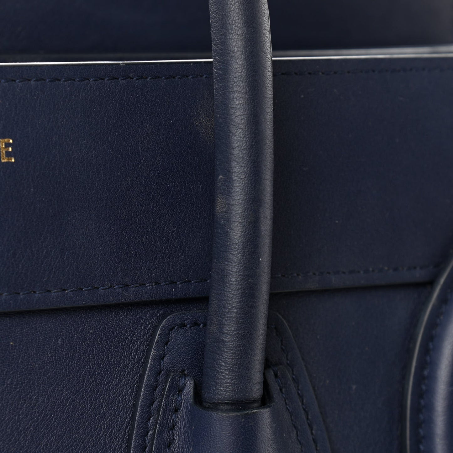 Smooth Calfskin Micro Luggage Navy Blue