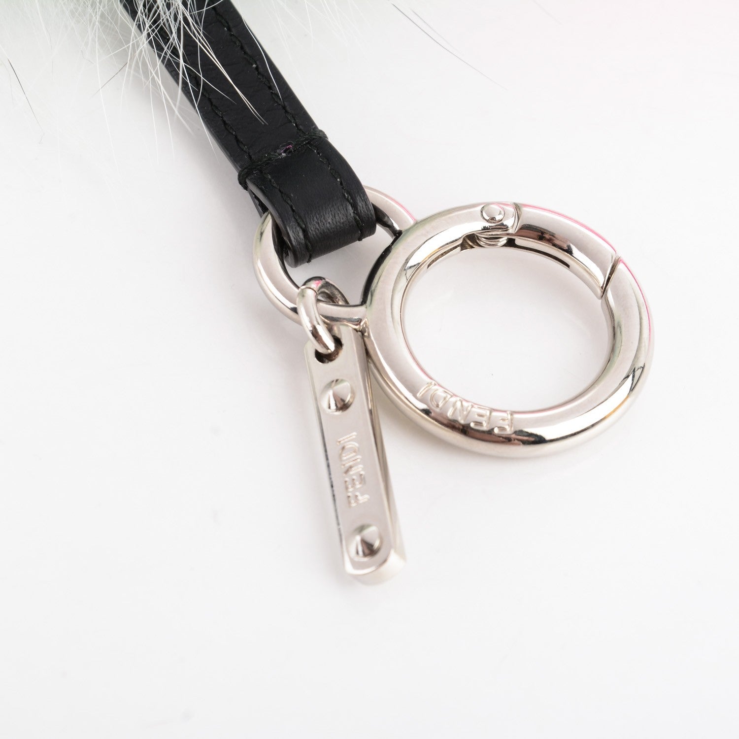 Fendi Fox Rabbit Goat Mink Fur Vitello Flamingo Bagood Monster Bag Bug Charm Light Blue 3 of 4