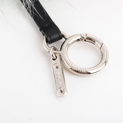 Fendi Fox Rabbit Goat Mink Fur Vitello Flamingo Bagood Monster Bag Bug Charm Light Blue 3 of 4
