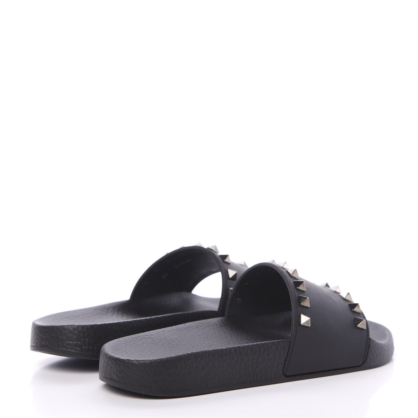 Rubber Rockstud Slide Sandals 36 Black