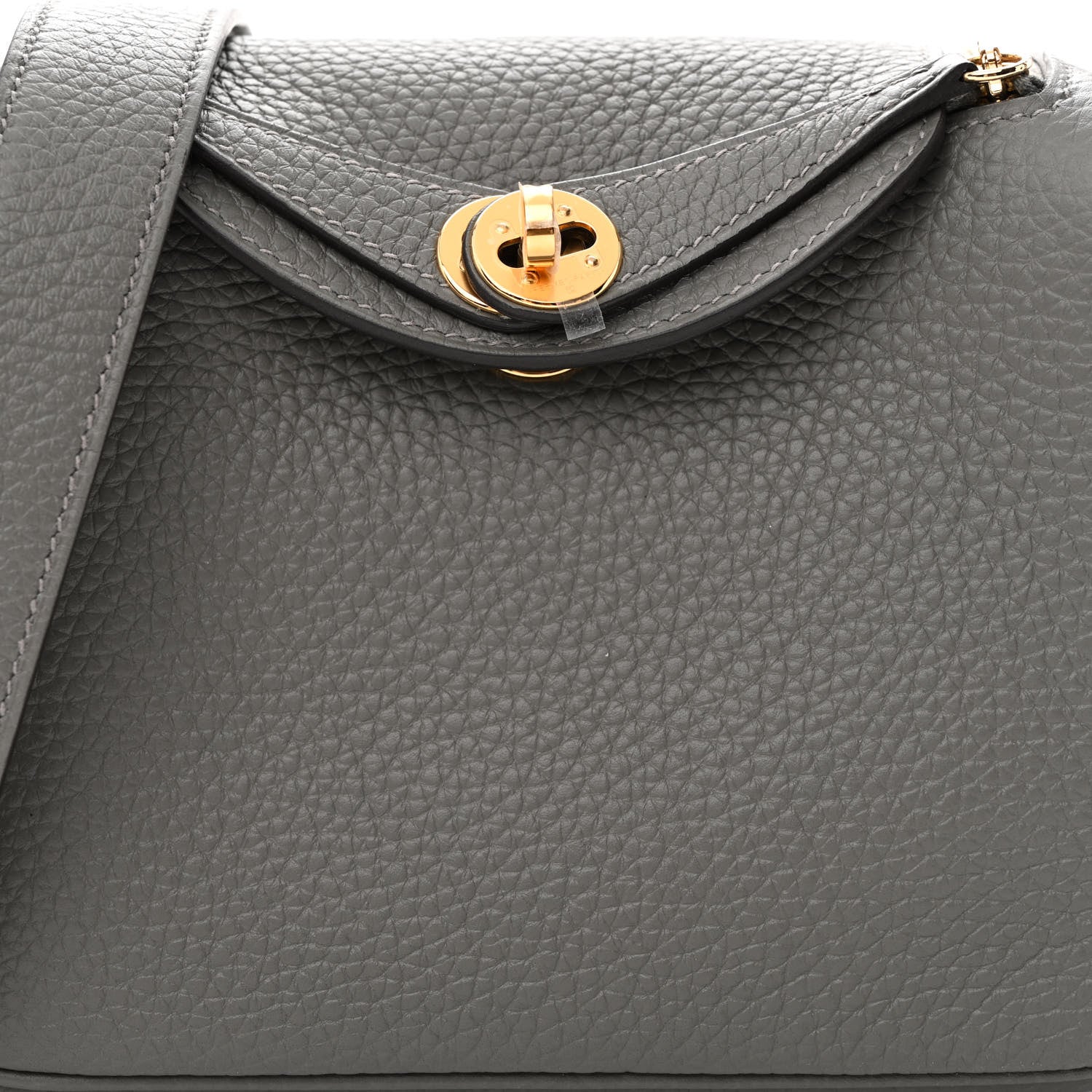 Hermes Taurillon Clemence Mini Lindy 20 Gris Meyer 8 of 11